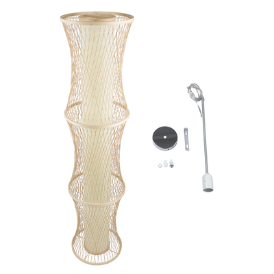 GLOBOSTAR® HIBISCUS 01783 Boho Κρεμαστό Φωτιστικό Οροφής με Ντουί 1 x E27 AC 220-240V IP20 - Μπεζ - Μ35 x Π35 x Υ150cm