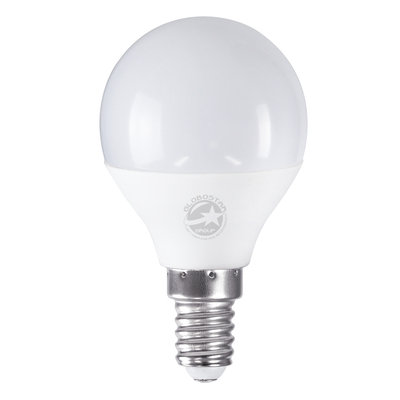 GLOBOSTAR® SPHERE 60015 Λάμπα E14 G45 LED 6W 600lm 260° AC 220-240V IP20 Ψυχρό Λευκό 6000K - Lumileds SMD Chip - Λευκό Γαλακτερό - Μ4.5 x Π4.5 x Υ7.8cm - 3 Χρόνια Εγγύηση