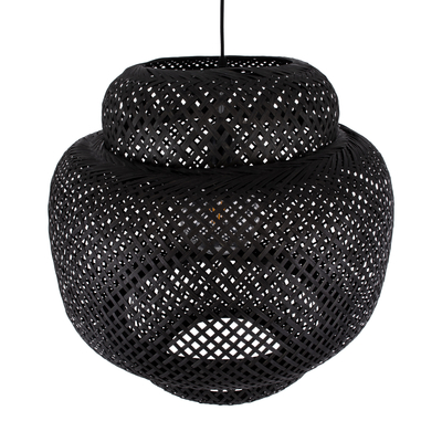 GLOBOSTAR® MALDIVES 00579 Boho Κρεμαστό Φωτιστικό Οροφής με Ντουί 1 x E27 AC 220-240V IP20 - Μαύρο - Μ56 x Π56 x Y54cm