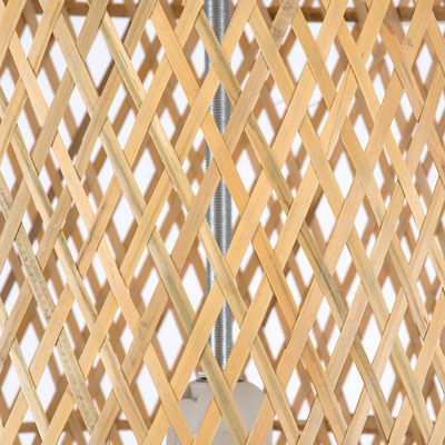 GLOBOSTAR® CALERO 01710 Boho Κρεμαστό Φωτιστικό Οροφής με Ντουί 1 x E27 AC 220-240V IP20 - Μπεζ - Μ25 x Π25 x Υ50cm