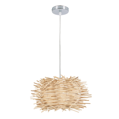 GLOBOSTAR® MINORCA 01729 Boho Κρεμαστό Φωτιστικό Οροφής με Ντουί 1 x E27 AC 220-240V IP20 - Μπεζ - Μ30 x Π30 x Υ18cm