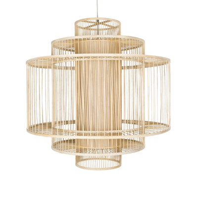 GLOBOSTAR® HIBISCUS 01780 Boho Κρεμαστό Φωτιστικό Οροφής με Ντουί 1 x E27 AC 220-240V IP20 - Μπεζ - Μ100 x Π100 x Y100cm