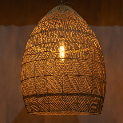 GLOBOSTAR® MALIBU 01812 Boho Κρεμαστό Φωτιστικό Οροφής με Ντουί 1 x E27 AC 220-240V IP20 - Μπεζ - Μ95 x Π95 x Υ125cm