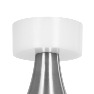 GloboStar® DOLLY 76468 Επαναφορτιζόμενο Επιτραπέζιο Φωτιστικό Πορτατίφ LED 1.5W 105lm 120° DC 5V IP44 CCT Ultra Θερμό 1500K - Φυσικό Λευκό 4500K - Ψυχρό Λευκό 6000K Dimmable Ασημί & Λευκό Πλαστικό - Μ9 x Π9 x Υ21cm - 2 Χρόνια Εγγύηση