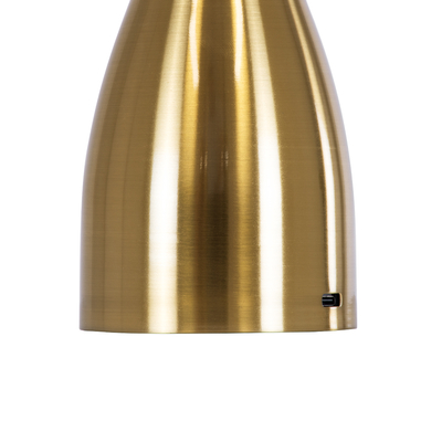 GloboStar® DOLLY 76470 Επαναφορτιζόμενο Επιτραπέζιο Φωτιστικό Πορτατίφ LED 1.5W 105lm 120° DC 5V IP44 CCT Ultra Θερμό 1500K - Φυσικό Λευκό 4500K - Ψυχρό Λευκό 6000K Dimmable Χρυσό & Λευκό Πλαστικό - Μ9 x Π9 x Υ21cm - 2 Χρόνια Εγγύηση