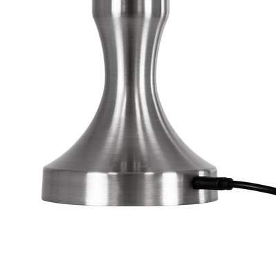 GloboStar® LUNNA 76478 Επαναφορτιζόμενο Επιτραπέζιο Φωτιστικό Πορτατίφ LED 1.5W 105lm 120° DC 5V IP44 CCT Ultra Θερμό 1500K - Φυσικό Λευκό 4500K - Ψυχρό Λευκό 6000K Dimmable Ασημί Πλαστικό - Μ9 x Π9 x Υ23cm - 2 Χρόνια Εγγύηση