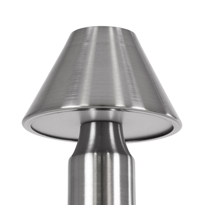 GloboStar® LUNNA 76478 Επαναφορτιζόμενο Επιτραπέζιο Φωτιστικό Πορτατίφ LED 1.5W 105lm 120° DC 5V IP44 CCT Ultra Θερμό 1500K - Φυσικό Λευκό 4500K - Ψυχρό Λευκό 6000K Dimmable Ασημί Πλαστικό - Μ9 x Π9 x Υ23cm - 2 Χρόνια Εγγύηση