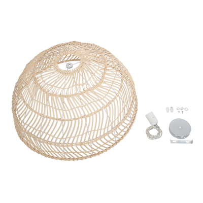 GLOBOSTAR® COMORES 01728 Boho Κρεμαστό Φωτιστικό Οροφής με Ντουί 1 x E27 AC 220-240V IP20 - Μπεζ - Μ60 x Π60 x Y29cm