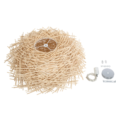 GLOBOSTAR® MINORCA 01731 Boho Κρεμαστό Φωτιστικό Οροφής με Ντουί 1 x E27 AC 220-240V IP20 - Μπεζ - Μ60 x Π60 x Y35cm