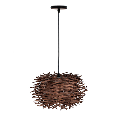 GLOBOSTAR® MINORCA 01732 Boho Κρεμαστό Φωτιστικό Οροφής με Ντουί 1 x E27 AC 220-240V IP20 - Καφέ - Μ30 x Π30 x Υ18cm