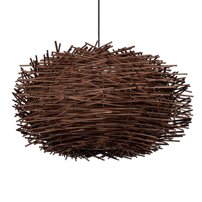 GLOBOSTAR® MINORCA 01734 Boho Κρεμαστό Φωτιστικό Οροφής με Ντουί 1 x E27 AC 220-240V IP20 - Καφέ - Μ60 x Π60 x Y35cm