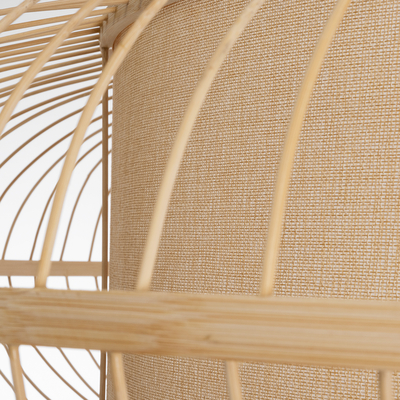 GLOBOSTAR® HIBISCUS 01782 Boho Κρεμαστό Φωτιστικό Οροφής με Ντουί 3 x E27 AC 220-240V IP20 - Μπεζ - Μ120 x Π120 x Y31cm