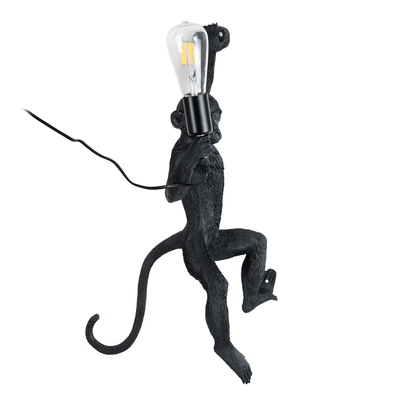 GLOBOSTAR® APES 01804 Μοντέρνο Φωτιστικό Τοίχου - Απλίκα με Ντουί 1 x E27 AC 220-240V IP20 - Μαύρο - Μ34 x Π31 x Υ61cm