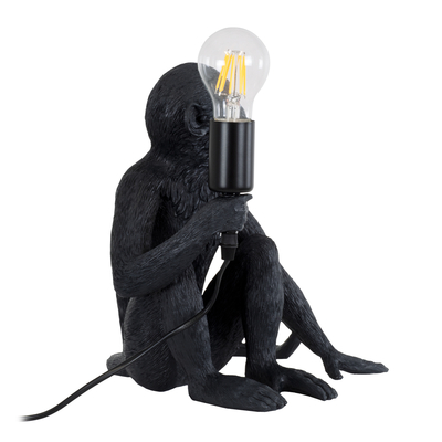 GLOBOSTAR® APES 01807 Μοντέρνο Επιτραπέζιο Φωτιστικό Πορτατίφ με Ντουί 1 x E27 AC 220-240V IP20 - Μαύρο - Μ30 x Π27 x Υ30cm