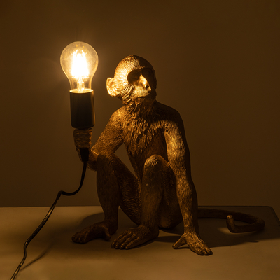 GLOBOSTAR® APES 01809 Μοντέρνο Επιτραπέζιο Φωτιστικό Πορτατίφ με Ντουί 1 x E27 AC 220-240V IP20 - Χρυσό - Μ30 x Π27 x Υ30cm