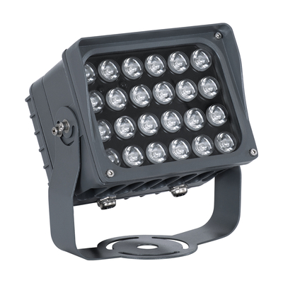 GLOBOSTAR® FLOODXENA 90700 Προβολέας Σποτ Wall Washer με Αντιθαμβωτική Γρίλια LED 48W 4080lm 10° DC 24V Αδιάβροχο IP65 Πολύχρωμο RGBW Dimmable DMX512 - Bridgelux SMD Chip - Γκρι Ανθρακί - Μ17.5 x Π12.5 x Υ18cm - 3 Χρόνια Εγγύηση