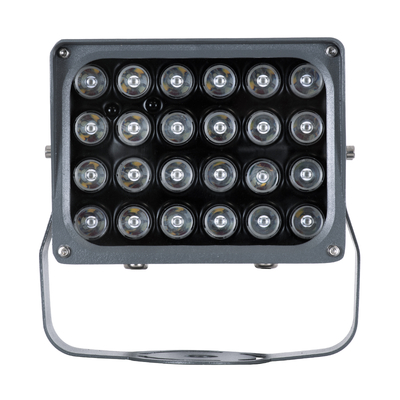 GLOBOSTAR® FLOODXENA 90700 Προβολέας Σποτ Wall Washer με Αντιθαμβωτική Γρίλια LED 48W 4080lm 10° DC 24V Αδιάβροχο IP65 Πολύχρωμο RGBW Dimmable DMX512 - Bridgelux SMD Chip - Γκρι Ανθρακί - Μ17.5 x Π12.5 x Υ18cm - 3 Χρόνια Εγγύηση