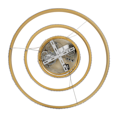 GLOBOSTAR® DIAMOND TRIO 61137-DECO Μοντέρνο Κρεμαστό Φωτιστικό Οροφής LED 100W 12123lm 360° AC 220-240V IP20 Ρυθμιζόμενο Λευκό CCT με Χειριστήριο από 2700K έως 6000K Dimmable - Lumileds SMD Chip - Χρυσό Βούρτσας - Μ60 x Π60 x Υ60cm - 3 Χρόνια Εγγύηση