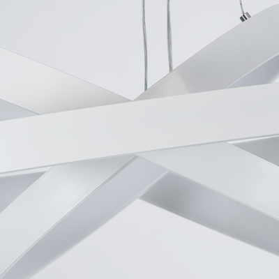 GLOBOSTAR® NEMESIS TRIO 61171-DECO Μοντέρνο Κρεμαστό Φωτιστικό Οροφής LED 120W 14723lm 360° AC 220-240V IP20 Ρυθμιζόμενο Λευκό CCT με Χειριστήριο από 2700K έως 6000K Dimmable - Lumileds SMD Chip - Λευκό Ματ - Μ80 x Π80 x Υ80cm - 3 Χρόνια Εγγύηση