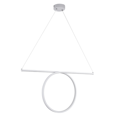 GLOBOSTAR® ROME 61295 Μοντέρνο Κρεμαστό Φωτιστικό Οροφής LED 24W 2640lm 200° AC 220-240V IP20 Ρυθμιζόμενο Λευκό CCT με On/Off 2700K/4500K/6000K - Lumileds SMD Chip - Λευκό Ματ - Μ65.5 x Π4 x Υ33cm - 3 Χρόνια Εγγύηση