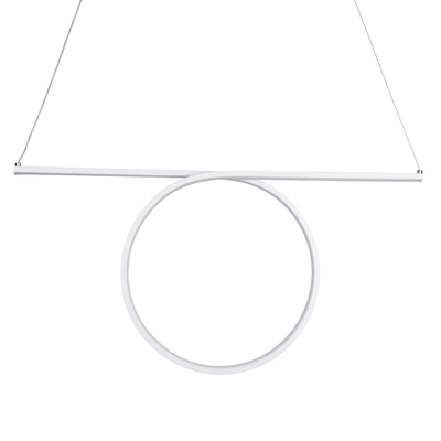 GLOBOSTAR® ROME 61295 Μοντέρνο Κρεμαστό Φωτιστικό Οροφής LED 24W 2640lm 200° AC 220-240V IP20 Ρυθμιζόμενο Λευκό CCT με On/Off 2700K/4500K/6000K - Lumileds SMD Chip - Λευκό Ματ - Μ65.5 x Π4 x Υ33cm - 3 Χρόνια Εγγύηση