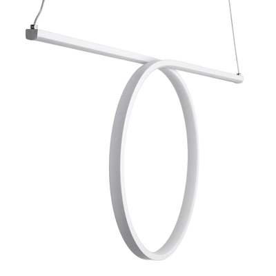 GLOBOSTAR® ROME 61295 Μοντέρνο Κρεμαστό Φωτιστικό Οροφής LED 24W 2640lm 200° AC 220-240V IP20 Ρυθμιζόμενο Λευκό CCT με On/Off 2700K/4500K/6000K - Lumileds SMD Chip - Λευκό Ματ - Μ65.5 x Π4 x Υ33cm - 3 Χρόνια Εγγύηση