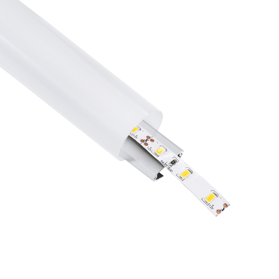 GLOBOSTAR® ALP-ROUND TUBIT 70853-3M Επιφανειακό & Κρεμαστό Προφίλ Αλουμινίου με Λευκό Γαλακτερό Πατητό Κάλυμμα για Ταινίες LED IP20 - Ασημί & Λευκό - Μ300 x Π3 x Υ3cm