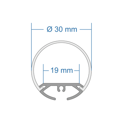 GLOBOSTAR® ALP-ROUND TUBIT 70853-3M Επιφανειακό & Κρεμαστό Προφίλ Αλουμινίου με Λευκό Γαλακτερό Πατητό Κάλυμμα για Ταινίες LED IP20 - Ασημί & Λευκό - Μ300 x Π3 x Υ3cm