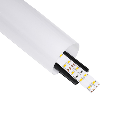 GLOBOSTAR® ALP-ROUND TUBIT 70856-3M Επιφανειακό & Κρεμαστό Προφίλ Αλουμινίου με Λευκό Γαλακτερό Πατητό Κάλυμμα για Ταινίες LED IP20 - Μαύρο & Λευκό - Μ300 x Π6 x Υ6cm