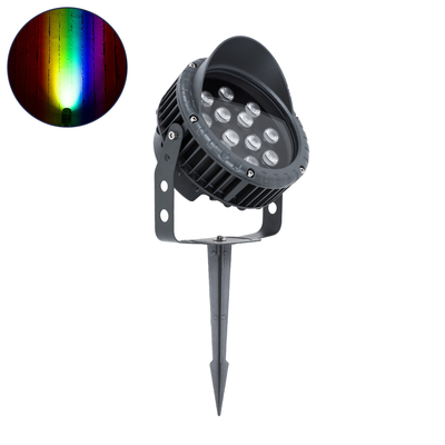 GLOBOSTAR® TREEVINA 90362 Φωτιστικό Σποτ με Αντιθαμβωτική Γρίλια για Φυτά - Δέντρα με Βάση Κήπου / Καρφωτό LED 24W 2040lm 10° DC 24V Αδιάβροχο IP65 Πολύχρωμο RGBW Dimmable DMX512 - Bridgelux SMD Chip - Γκρι Ανθρακί - Μ21.5 x Π18.3 x Υ14cm - 3 Χρόνια Εγγύηση