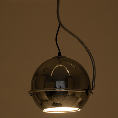 GLOBOSTAR® GLASSO 60928 Μοντέρνο Κρεμαστό Φωτιστικό Οροφής με Ντουί 1 x E27 AC 220-240V IP20 - Ασημί - Μ27 x Π27 x Υ52cm