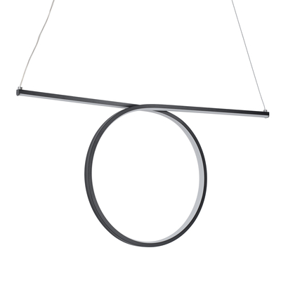 GLOBOSTAR® ROME 61294 Μοντέρνο Κρεμαστό Φωτιστικό Οροφής LED 24W 2640lm 200° AC 220-240V IP20 Ρυθμιζόμενο Λευκό CCT με On/Off 2700K/4500K/6000K - Lumileds SMD Chip - Μαύρο Ματ - Μ65.5 x Π4 x Υ33cm - 3 Χρόνια Εγγύηση