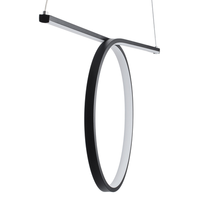 GLOBOSTAR® ROME 61294 Μοντέρνο Κρεμαστό Φωτιστικό Οροφής LED 24W 2640lm 200° AC 220-240V IP20 Ρυθμιζόμενο Λευκό CCT με On/Off 2700K/4500K/6000K - Lumileds SMD Chip - Μαύρο Ματ - Μ65.5 x Π4 x Υ33cm - 3 Χρόνια Εγγύηση