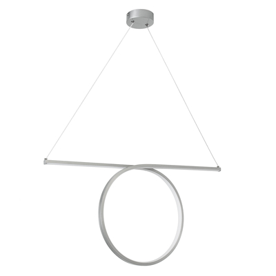 GLOBOSTAR® ROME 61296 Μοντέρνο Κρεμαστό Φωτιστικό Οροφής LED 24W 2640lm 200° AC 220-240V IP20 Ρυθμιζόμενο Λευκό CCT με On/Off 2700K/4500K/6000K - Lumileds SMD Chip - Νίκελ Βούρτσας - Μ65.5 x Π4 x Υ33cm - 3 Χρόνια Εγγύηση