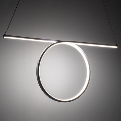 GLOBOSTAR® ROME 61296 Μοντέρνο Κρεμαστό Φωτιστικό Οροφής LED 24W 2640lm 200° AC 220-240V IP20 Ρυθμιζόμενο Λευκό CCT με On/Off 2700K/4500K/6000K - Lumileds SMD Chip - Νίκελ Βούρτσας - Μ65.5 x Π4 x Υ33cm - 3 Χρόνια Εγγύηση