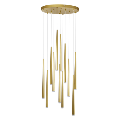 GLOBOSTAR® TEARS 61314 Μοντέρνο Κρεμαστό Φωτιστικό Οροφής LED 36W 3960lm 180° AC 220-240V IP20 Ρυθμιζόμενο Λευκό CCT με Χειριστήριο από 2700K έως 6000K Dimmable - Lumileds SMD Chip - Χρυσό Βούρτσας - Μ60 x Π60 x Υ51.5cm - 3 Χρόνια Εγγύηση