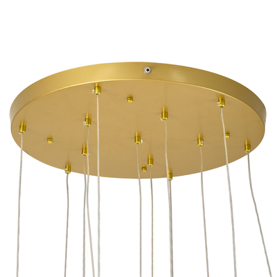 GLOBOSTAR® TEARS 61314 Μοντέρνο Κρεμαστό Φωτιστικό Οροφής LED 36W 3960lm 180° AC 220-240V IP20 Ρυθμιζόμενο Λευκό CCT με Χειριστήριο από 2700K έως 6000K Dimmable - Lumileds SMD Chip - Χρυσό Βούρτσας - Μ60 x Π60 x Υ51.5cm - 3 Χρόνια Εγγύηση