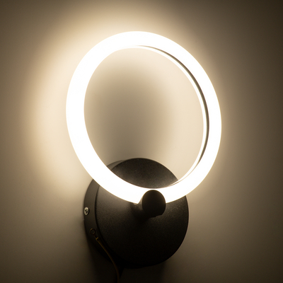 GLOBOSTAR® MATILDA 61339 Μοντέρνο Φωτιστικό Τοίχου - Απλίκα LED 8W 960lm 360° AC 220-240V IP20 Ρυθμιζόμενο Λευκό CCT με On/Off 2700K/4500K/6000K - Lumileds SMD Chip - Μαύρο Ματ - Μ20 x Π5 x Υ25.5cm - 3 Χρόνια Εγγύηση