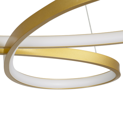 GLOBOSTAR® BUTTERFLY 61393 Μοντέρνο Κρεμαστό Φωτιστικό Οροφής LED 75W 8400lm 300° AC 220-240V IP20 Ρυθμιζόμενο Λευκό CCT με Χειριστήριο από 2700K έως 6000K Dimmable - Lumileds SMD Chip - Χρυσό Βούρτσας - Μ70 x Π55 x Υ4cm - 3 Χρόνια Εγγύηση