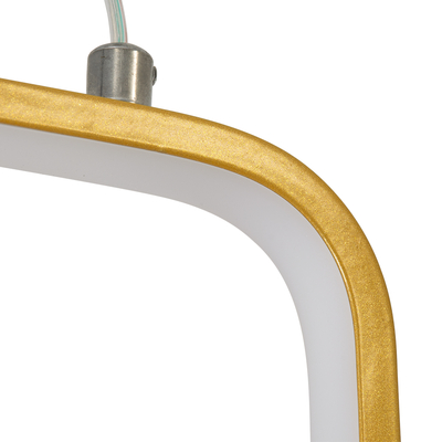 GLOBOSTAR® NEROBA 61301 Μοντέρνο Κρεμαστό Φωτιστικό Οροφής LED 12W 1320lm 360° AC 220-240V IP20 Ρυθμιζόμενο Λευκό CCT με On/Off 2700K/4500K/6000K - Lumileds SMD Chip - Χρυσό Βούρτσας - Μ16 x Π1.6 x Υ25.5cm - 3 Χρόνια Εγγύηση