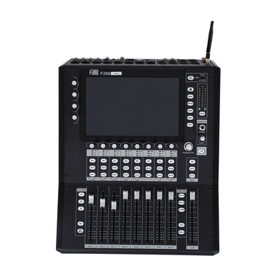 GloboStar® FDB F260 98023 Multifunctional Digital Mixer Audio Console 24Ch - Επαγγελματική Ψηφιακή Κονσόλα Ήχου 16Ch Audio In / 8Ch Audio Out / 8Ch BUS Out - Οθόνη Αφής 10 HD - Wifi Smart System - UDP - AC 220V/50-60Hz - IP20 - Μαύρο - Μ38 x Π49 x Υ14cm