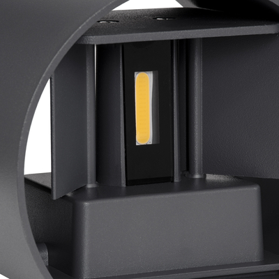 GLOBOSTAR® AXIS-R 60636 Μοντέρνο Φωτιστικό Τοίχου - Απλίκα LED 10W 1150lm 5°/60° AC 220-240V Αδιάβροχο IP65 Θερμό Λευκό 2700K - Bridgelux COB Chip & TÜV SÜD Driver - Γκρι Ανθρακί Ματ - Μ10 x Π10 x Υ10cm - 5 Χρόνια Εγγύηση