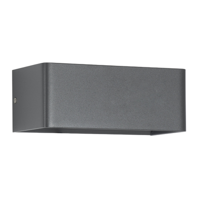 GLOBOSTAR® CIRCOA 60543 Μοντέρνο Φωτιστικό Τοίχου - Απλίκα LED 10W 1080lm 60° AC 220-240V IP44 Θερμό Λευκό 2700K - Bridgelux COB Chip & TÜV SÜD Driver - Γκρι Ανθρακί Ματ - Μ20 x Π8 x Υ10cm - 5 Χρόνια Εγγύηση