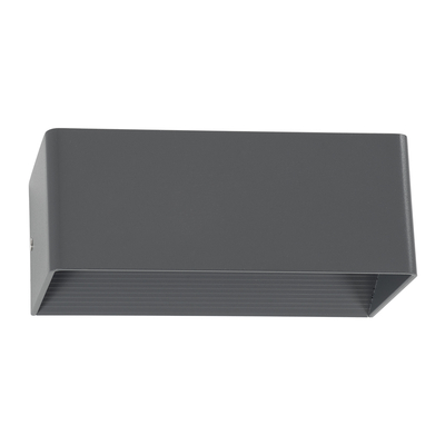 GLOBOSTAR® CIRCOA 60543 Μοντέρνο Φωτιστικό Τοίχου - Απλίκα LED 10W 1080lm 60° AC 220-240V IP44 Θερμό Λευκό 2700K - Bridgelux COB Chip & TÜV SÜD Driver - Γκρι Ανθρακί Ματ - Μ20 x Π8 x Υ10cm - 5 Χρόνια Εγγύηση