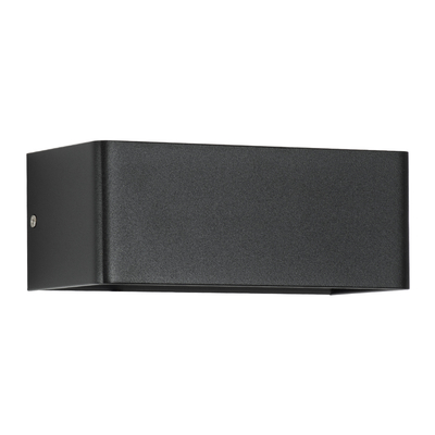 GLOBOSTAR® CIRCOA 60544 Μοντέρνο Φωτιστικό Τοίχου - Απλίκα LED 10W 1080lm 60° AC 220-240V IP44 Θερμό Λευκό 2700K - Bridgelux COB Chip & TÜV SÜD Driver - Μαύρο Ματ - Μ20 x Π8 x Υ10cm - 5 Χρόνια Εγγύηση