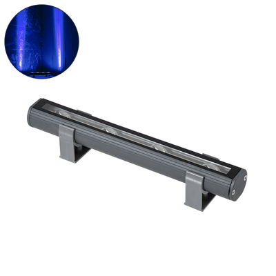 GLOBOSTAR® WINDOWBARI 90539 Φωτιστικό Ανάδειξης Παραθύρων LED 12W 960lm 8° x 180° DC 24V Αδιάβροχο IP67 Μπλε Dimmable - CREE XPE Chip - Γκρι Ανθρακί - Μ30 x Π4 x Υ3.5cm - 3 Χρόνια Εγγύηση