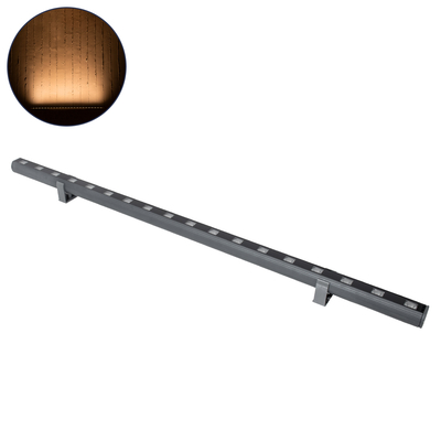 GLOBOSTAR® WASHERPANDA 90578 Μπάρα Φωτισμού Wall Washer LED 18W 1890lm 15° DC 24V Αδιάβροχο IP65 Ultra Θερμό Λευκό 2200K Dimmable - Bridgelux SMD Chip - Γκρι Ανθρακί - Μ100 x Π4 x Υ3.5cm - 3 Χρόνια Εγγύηση