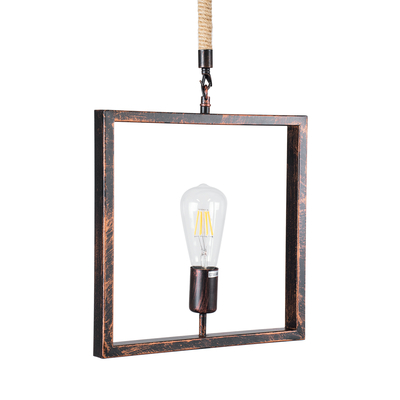 GLOBOSTAR® FRAISE 01814 Vintage Κρεμαστό Φωτιστικό Οροφής με Ντουί 1 x E27 AC 220-240V IP20 - Χάλκινο & Μπεζ - Μ32 x Π4 x Υ32cm