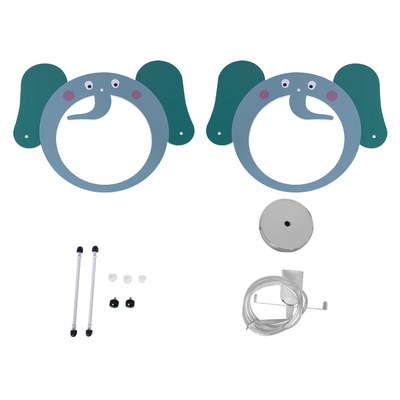 GLOBOSTAR® ELEPHANT 61578 Παιδικό Κρεμαστό Φωτιστικό Οροφής με Ντουί 1 x E27 AC 220-240V IP20 - Πολύχρωμο - Μ37.7 x Π15.5 x Υ31.5cm