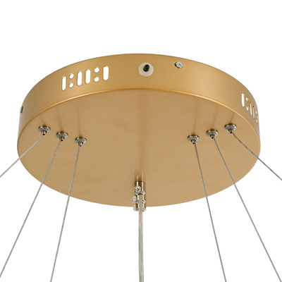 kelvo® VENOM 61190-DECO Μοντέρνο Κρεμαστό Φωτιστικό Οροφής LED 120W 14158lm 120° AC 220-240V IP20 Ρυθμιζόμενο Λευκό CCT με Χειριστήριο από 2700K έως 6000K Dimmable - Lumileds SMD Chip - Χρυσό Βούρτσας - Μ80 x Π80 x Υ60cm - 3 Χρόνια Εγγύηση